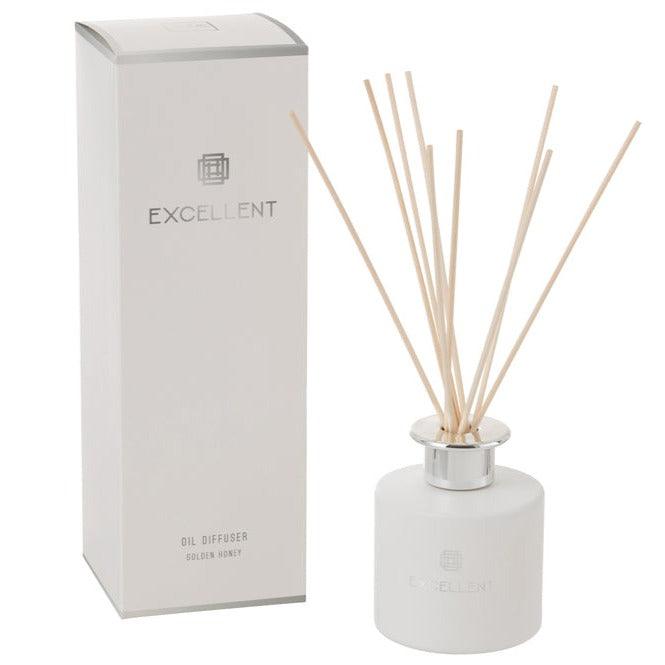 Geurstokjes Excellent Golden Honey Wit 150ML - Geurstokjes - J-Line - livinglovely.nl