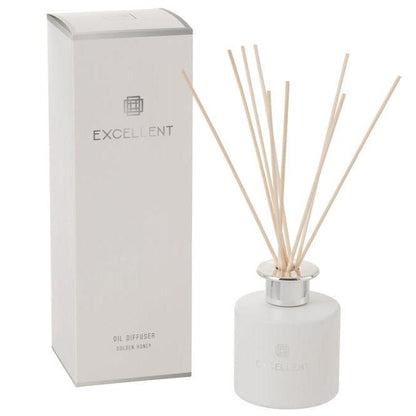 Geurstokjes Excellent Golden Honey Wit 150ML - Geurstokjes - J-Line - livinglovely.nl