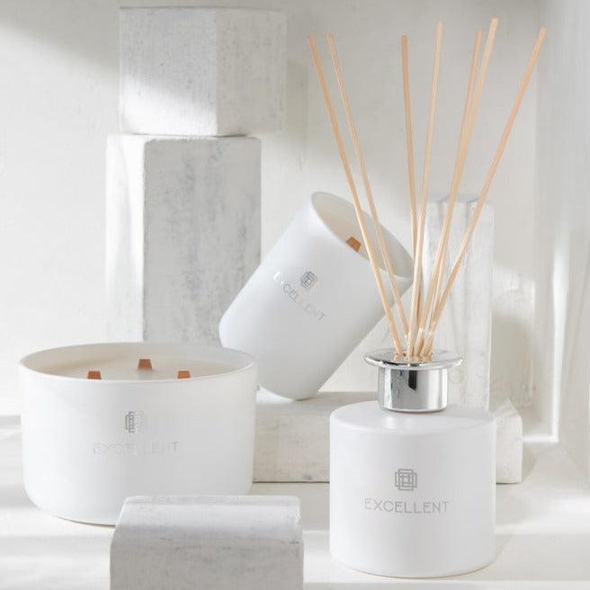 Geurstokjes Excellent Golden Honey Wit 150ML - Geurstokjes - J-Line - livinglovely.nl