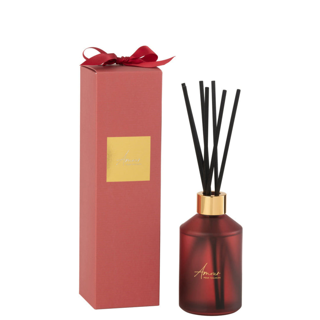 Geurstokjes Geurolie Amour Rood 200ml - Geurstokjes - J-Line - livinglovely.nl