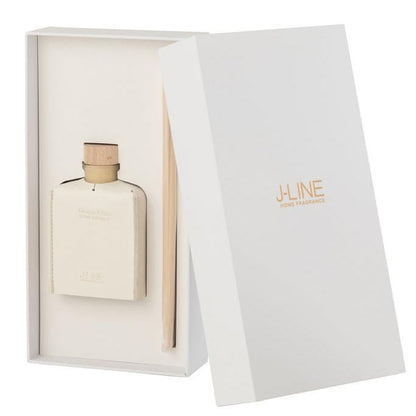 Geurstokjes Leder Wit 100ml - Geurstokjes - J-Line - livinglovely.nl