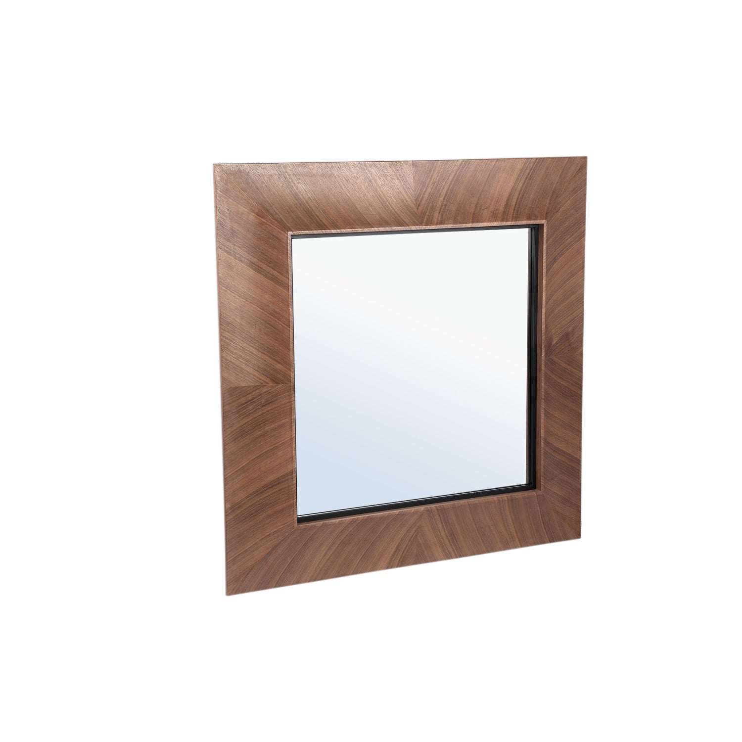 Gezzy Natural Wooden Mirror Curl Frame Square 110x7x110cm PTMD - Spiegel - PTMD - livinglovely.nl