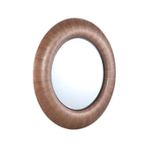 Gezzy Natural Wooden Mirror Thick Frame Round 110.5x5.5x110.5cm PTMD - Spiegel - PTMD - livinglovely.nl