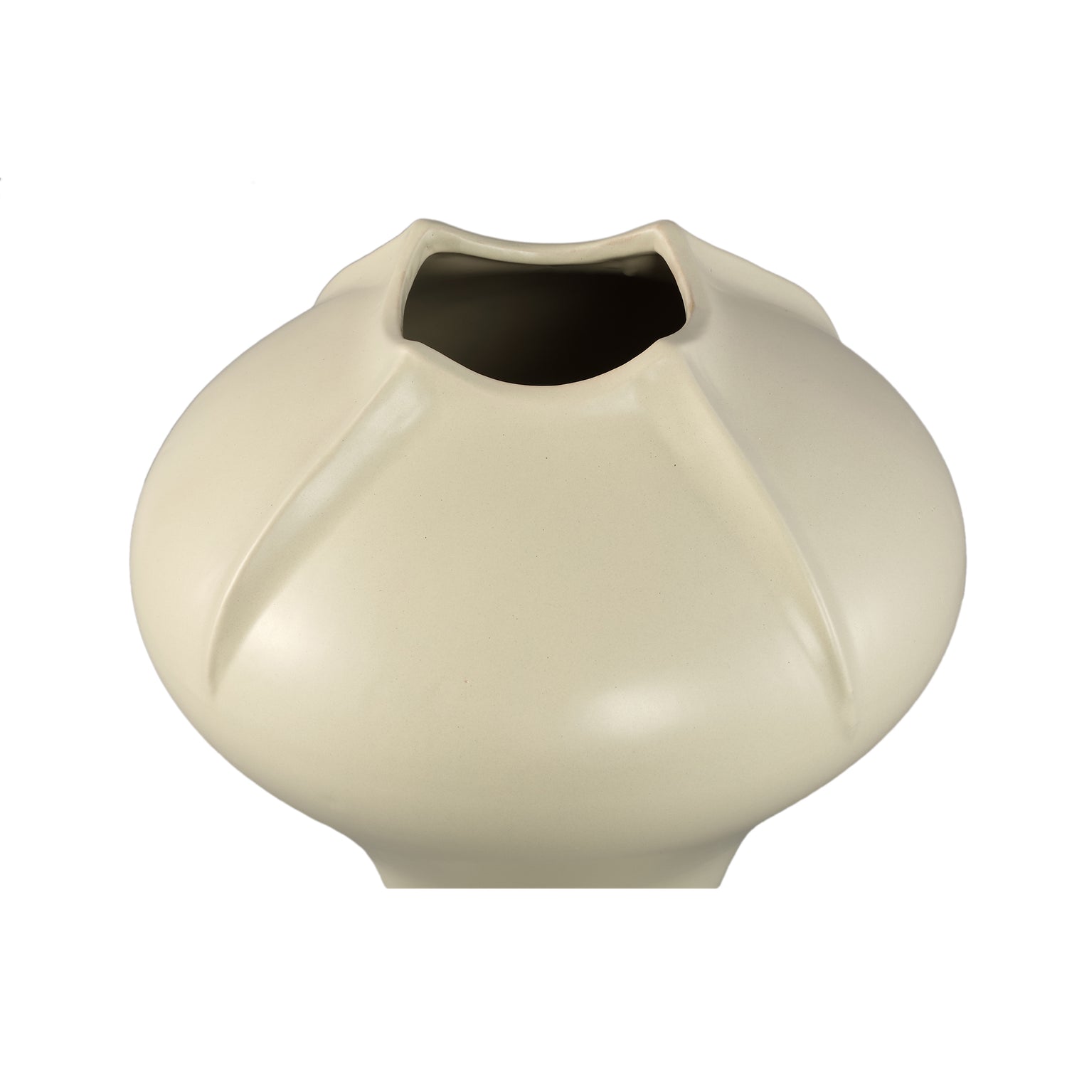 Ginos Cream Matt Ceramic Organic Bulb Vase L PTMD - Vaas - PTMD - livinglovely.nl