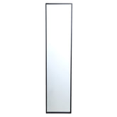 Gracy Spiegel Zwart IJzer Rechthoek Helder Large van PTMD, hoge passpiegel met helder glas en zwart frame