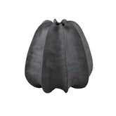 Grayson Black Ceramic Round Ribbed Vase Wide Dia34cmxH34cm PTMD - Vaas - PTMD - livinglovely.nl