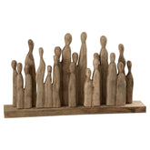 Grote Groep Figuren Hout Naturel - Beeld - J-Line - livinglovely.nl