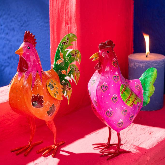 Haan Ijzer Mix Set van 2 Large - Paas - J-Line - livinglovely.nl