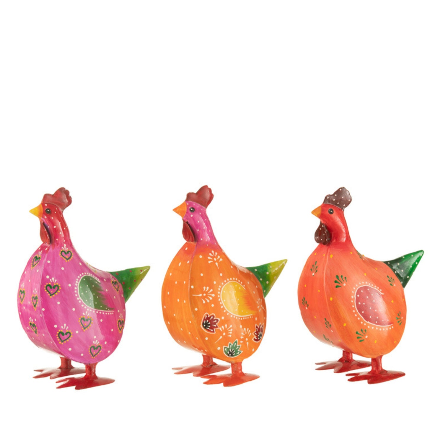 Haan Ijzer Mix Set Van 3 Small - Paas - J-Line - livinglovely.nl