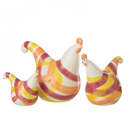 Hanen Lijnen Dolomiet Oranje Mix Set van 3 - Paas - J-Line - livinglovely.nl