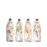 Hangende Flessen Kleurrijk Gedroogde Bloemen Glas Mix Large Set van 4 - Paas - J-Line - livinglovely.nl