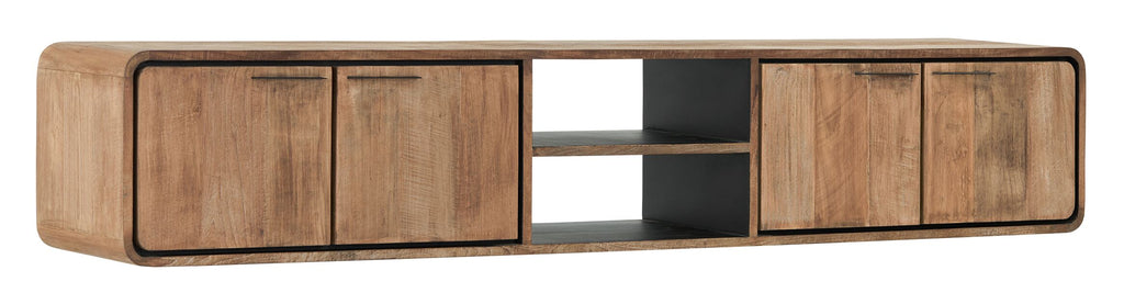 Hanging TV stand Evo large, 4 doors, 2 open racks - - DTP Home - livinglovely.nl