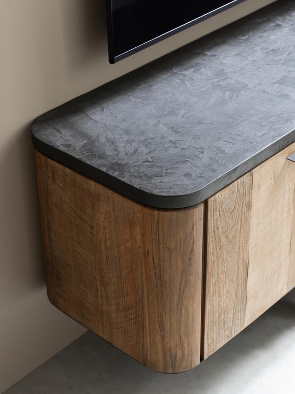 Hanging TV stand Soho small, 2 doors, 2 drawers - - DTP Home - livinglovely.nl