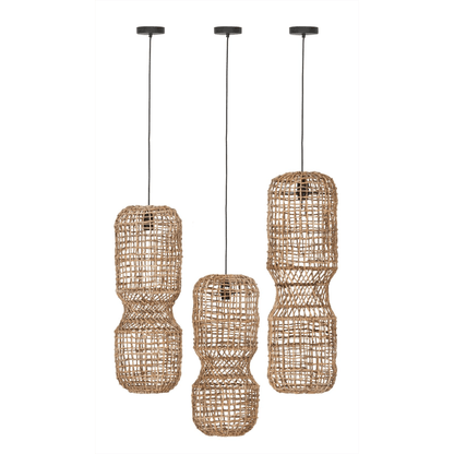 Geweven abaca hanglamp Blanes Medium lichtspel MUST Living
