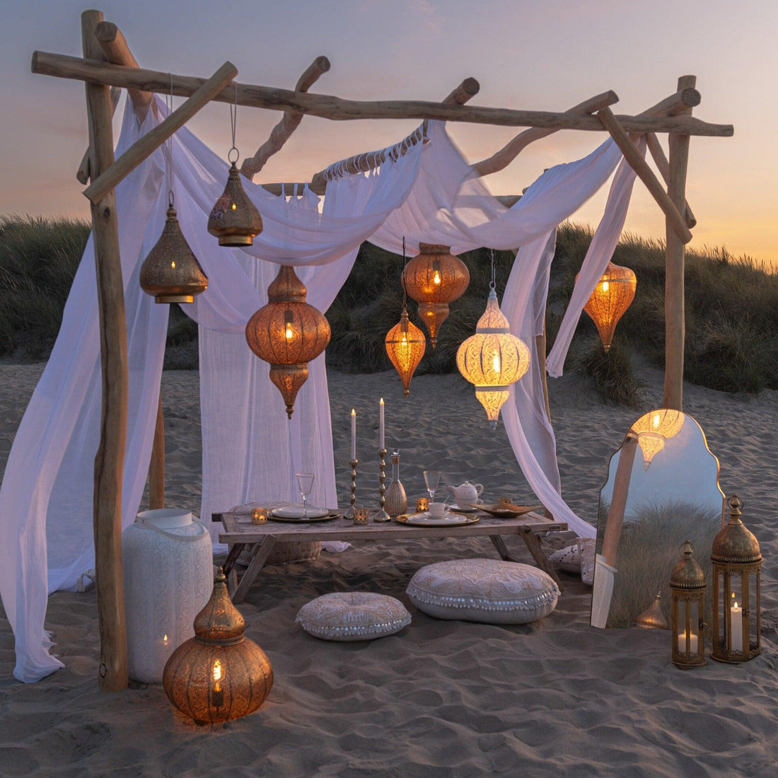 Hanglamp Boor Metaal Goud Large - Hanglamp - J-Line - livinglovely.nl