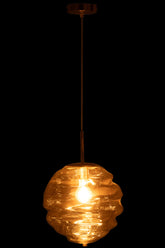 Hanglamp Glas Licht Cognac - Hanglamp - J-Line - livinglovely.nl