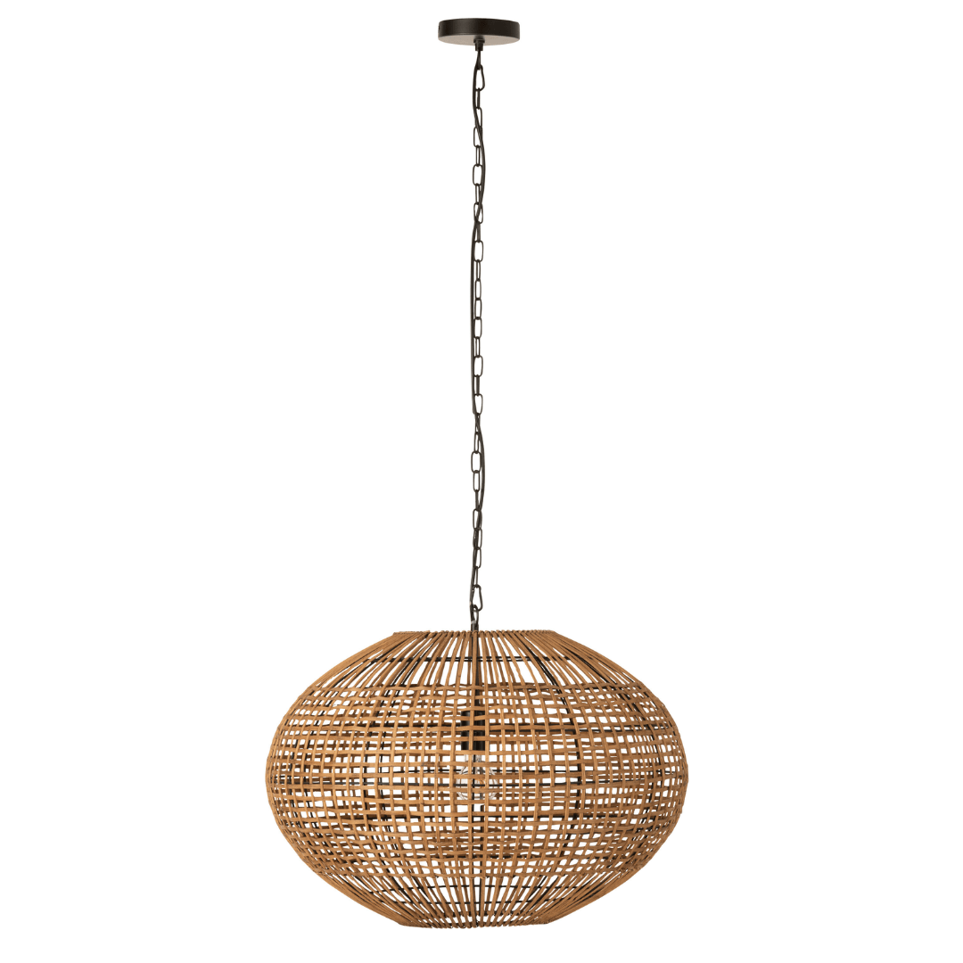 Hanglamp Rattan/Metaal Bruin/Zwart - Hanglamp - J-Line - livinglovely.nl
