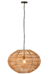 Hanglamp Rattan/Metaal Bruin/Zwart - Hanglamp - J-Line - livinglovely.nl