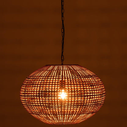 Hanglamp Rattan/Metaal Bruin/Zwart - Hanglamp - J-Line - livinglovely.nl