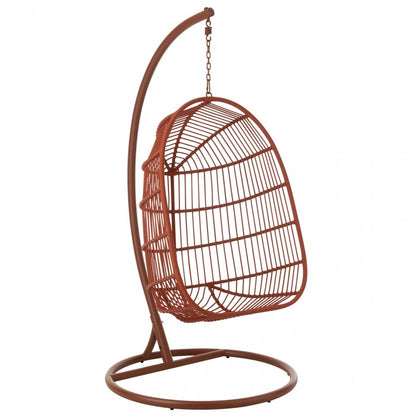 Hangstoel Egga Metaal/Koord Rood - Hangstoel - J-Line - livinglovely.nl