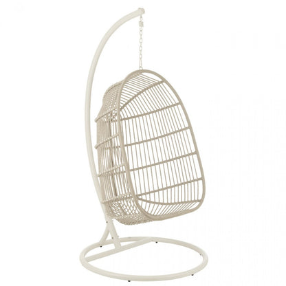 Hangstoel+Kussen Egga Metaal/Koord Grijs - Hangstoel - J-Line - livinglovely.nl