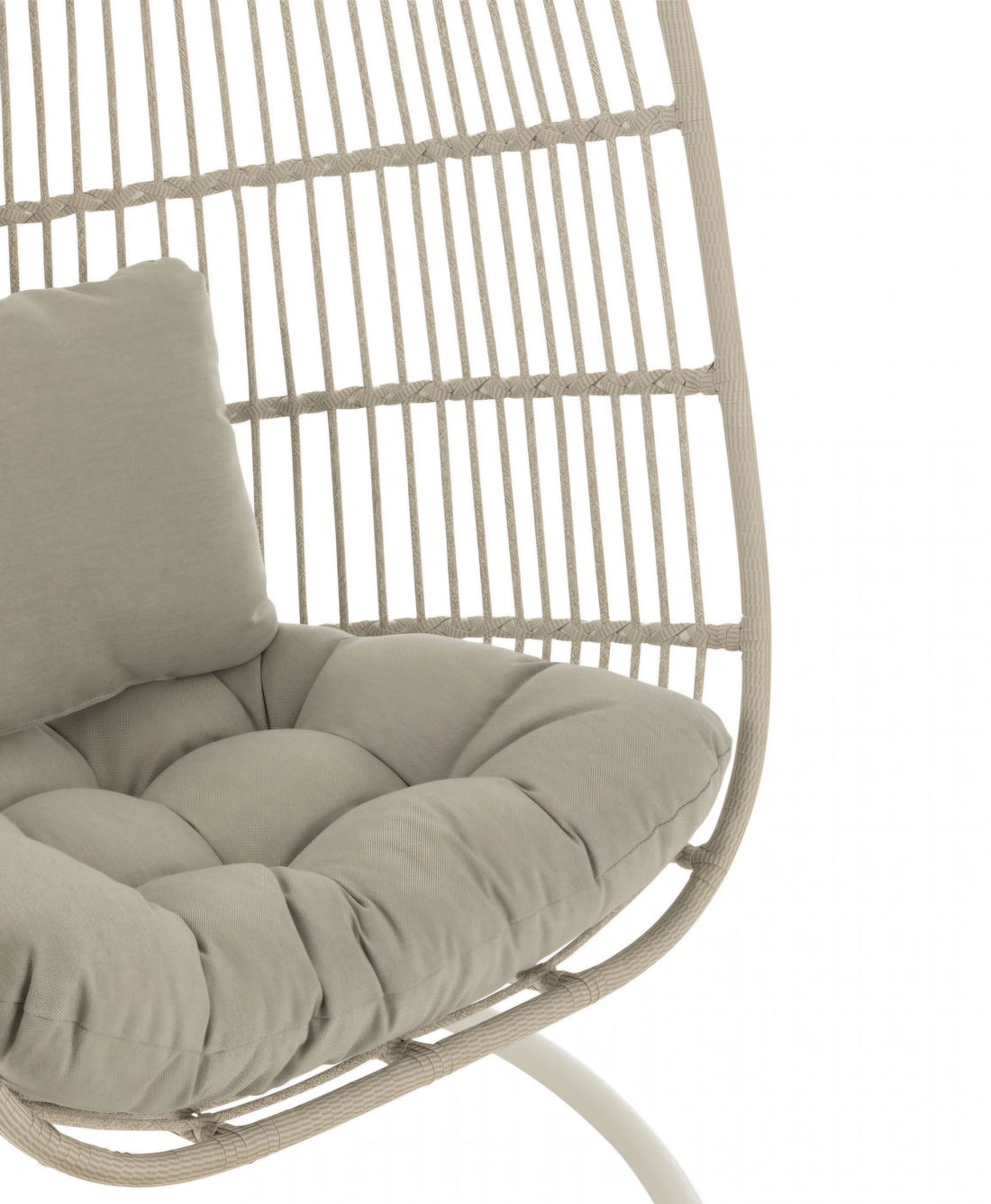 Hangstoel+Kussen Egga Metaal/Koord Grijs - Hangstoel - J-Line - livinglovely.nl