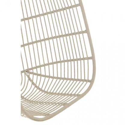 Hangstoel+Kussen Egga Metaal/Koord Grijs - Hangstoel - J-Line - livinglovely.nl