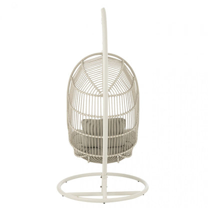 Hangstoel+Kussen Egga Metaal/Koord Grijs - Hangstoel - J-Line - livinglovely.nl