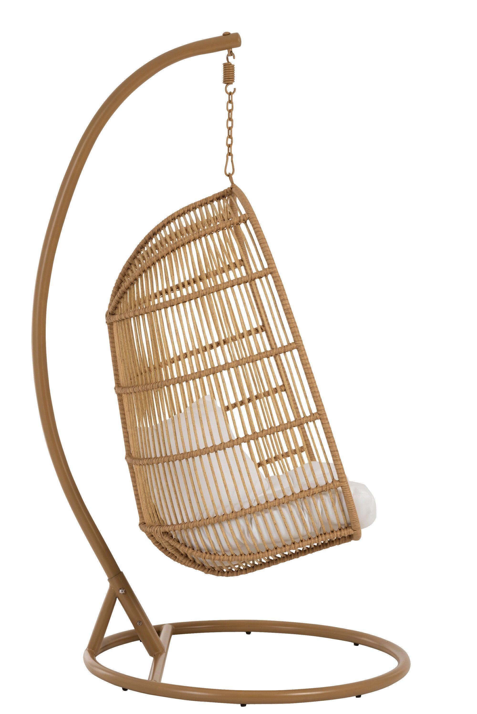 Hangstoel Ovaal Staal Naturel - Hangstoel - J-Line - livinglovely.nl