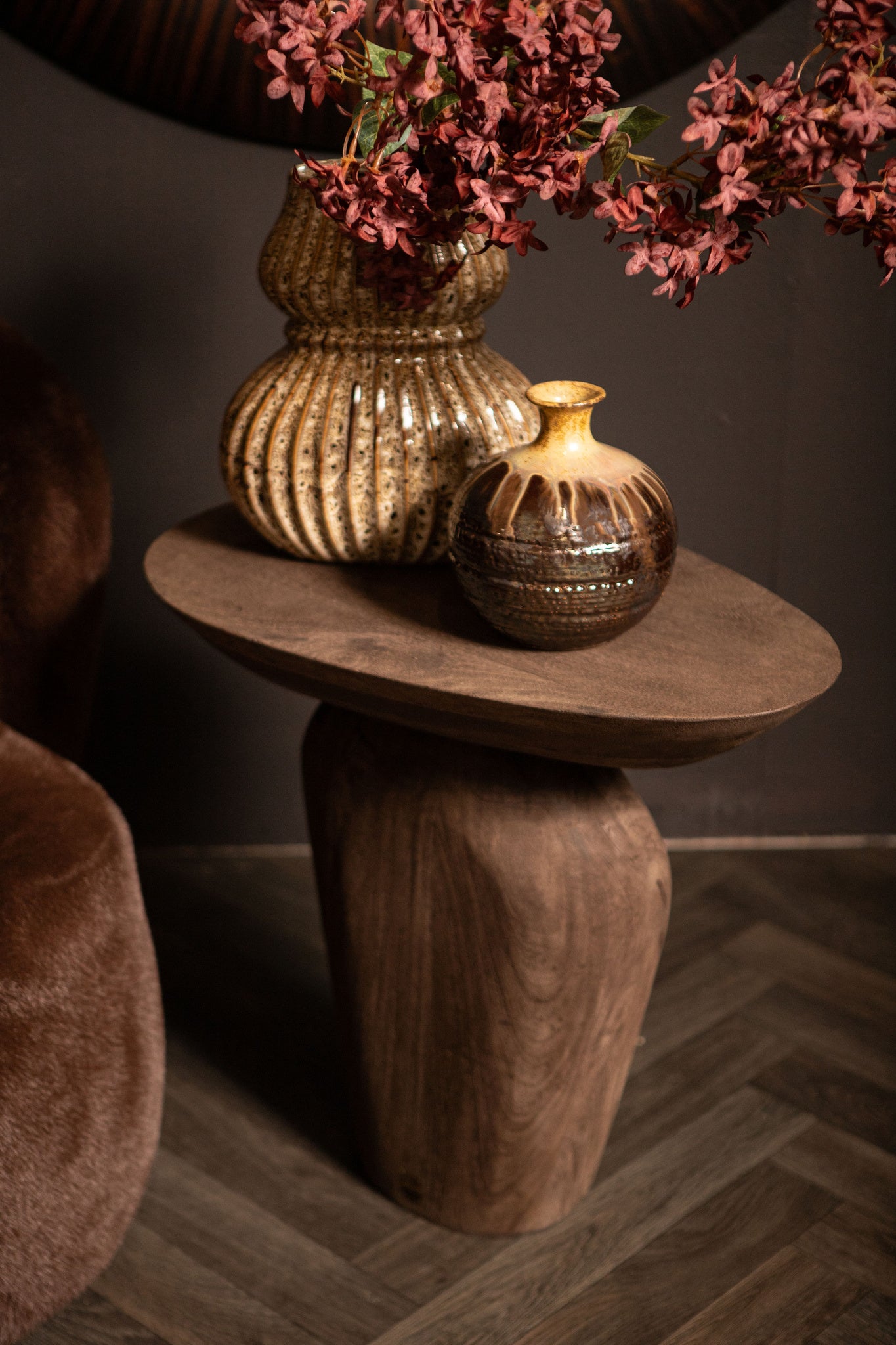 Harshad Brown Mango Wood Side Table Organic PTMD - Bijzettafel - PTMD - livinglovely.nl
