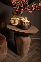 Harshad Brown Mango Wood Side Table Organic PTMD - Bijzettafel - PTMD - livinglovely.nl