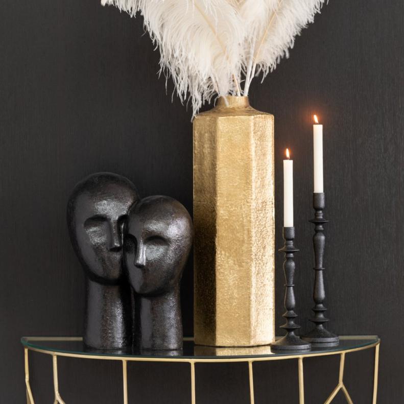 Hoofd Koppel Resine Zwart J-Line - Beeld - J-Line - livinglovely.nl