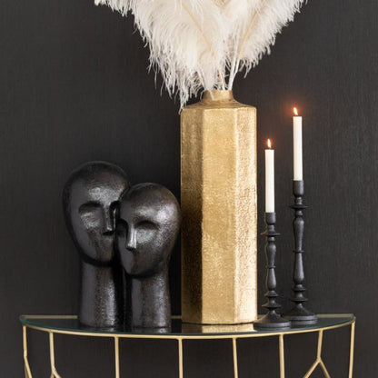 Hoofd Koppel Resine Zwart J-Line - Beeld - J-Line - livinglovely.nl