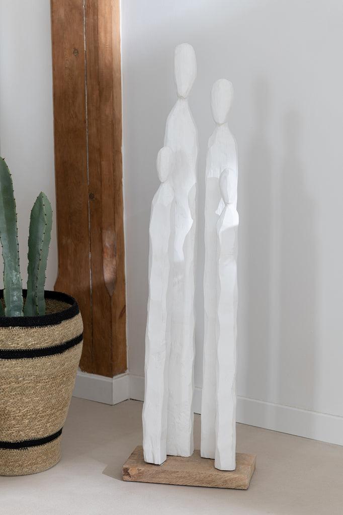 Hoog Groep Figuren Hout Wit - Beeld - J-Line - livinglovely.nl