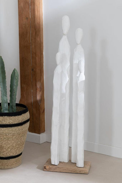 Hoog Groep Figuren Hout Wit - Beeld - J-Line - livinglovely.nl