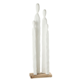 Hoog Groep Figuren Hout Wit - Beeld - J-Line - livinglovely.nl