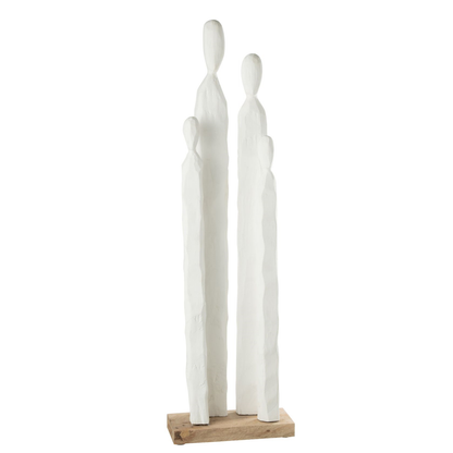 Hoog Groep Figuren Hout Wit - Beeld - J-Line - livinglovely.nl