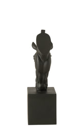 Horse On Base Polyresin Black Small - - J-Line - livinglovely.nl