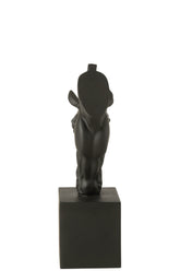 Horse On Base Polyresin Black Small - - J-Line - livinglovely.nl