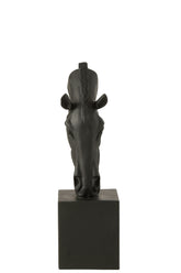 Horse On Base Polyresin Black Small - - J-Line - livinglovely.nl