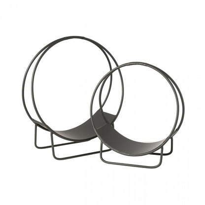 Houder Brandhout Mark Metaal Zwart Large - Openhaard accessoire - J-Line - livinglovely.nl