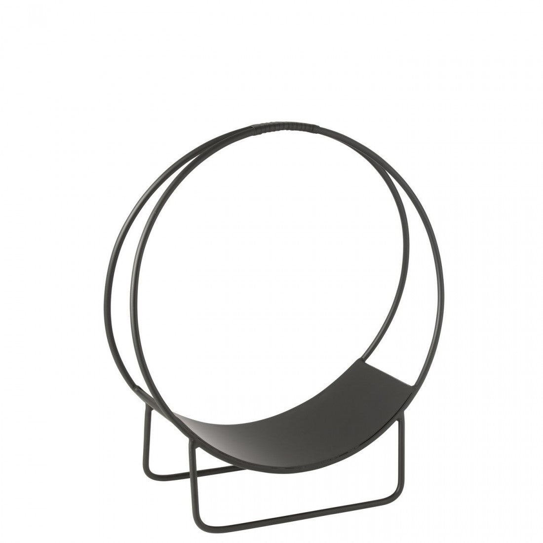 Houder Brandhout Mark Metaal Zwart Large - Openhaard accessoire - J-Line - livinglovely.nl