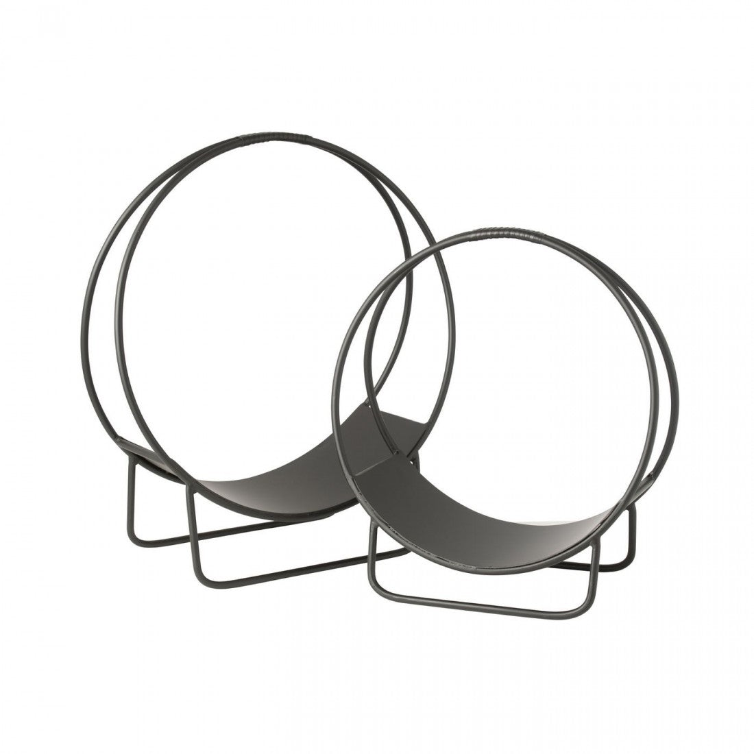 Houder Brandhout Mark Metaal Zwart Small - Openhaard accessoire - J-Line - livinglovely.nl