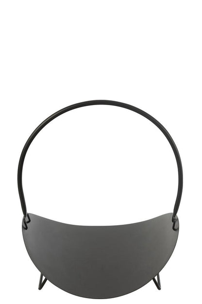 Houder Brandhout New Metaal Zwart J-Line - Openhaard accessoire - J-Line - livinglovely.nl