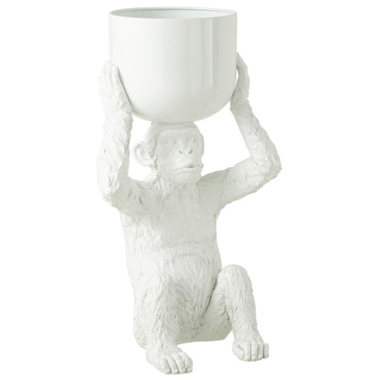 Ijsemmer Aap Polyresine Wit - Keukenaccessoire - J-Line - livinglovely.nl