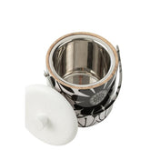 Ijsemmer Bloemen Mangohout Zwart/Wit - Keukenaccessoire - J-Line - livinglovely.nl