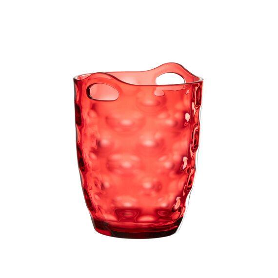 Ijsemmer Leonard Plastic Rood - Keukenaccessoire - J-Line - livinglovely.nl