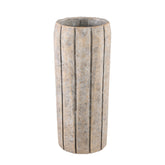 Imani Taupe Cement Pot High With Stripes L PTMD - Pot - PTMD - livinglovely.nl