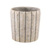 Imani Taupe Cement Pot Round With Lines Big L PTMD - Pot - PTMD - livinglovely.nl