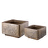 Indira Gold Alu Sheet Pot Low Square SV2 - Pot - PTMD - livinglovely.nl